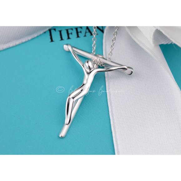 Tiffany & Co. Cross Necklace Elsa Peretti Crucifix Pendant in Silver 21mm - Picture 3 of 6